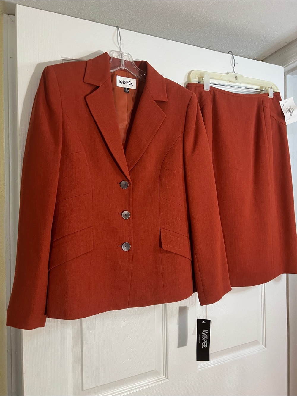 Kasper Women's Rust Blazer and Matching Skirt Set